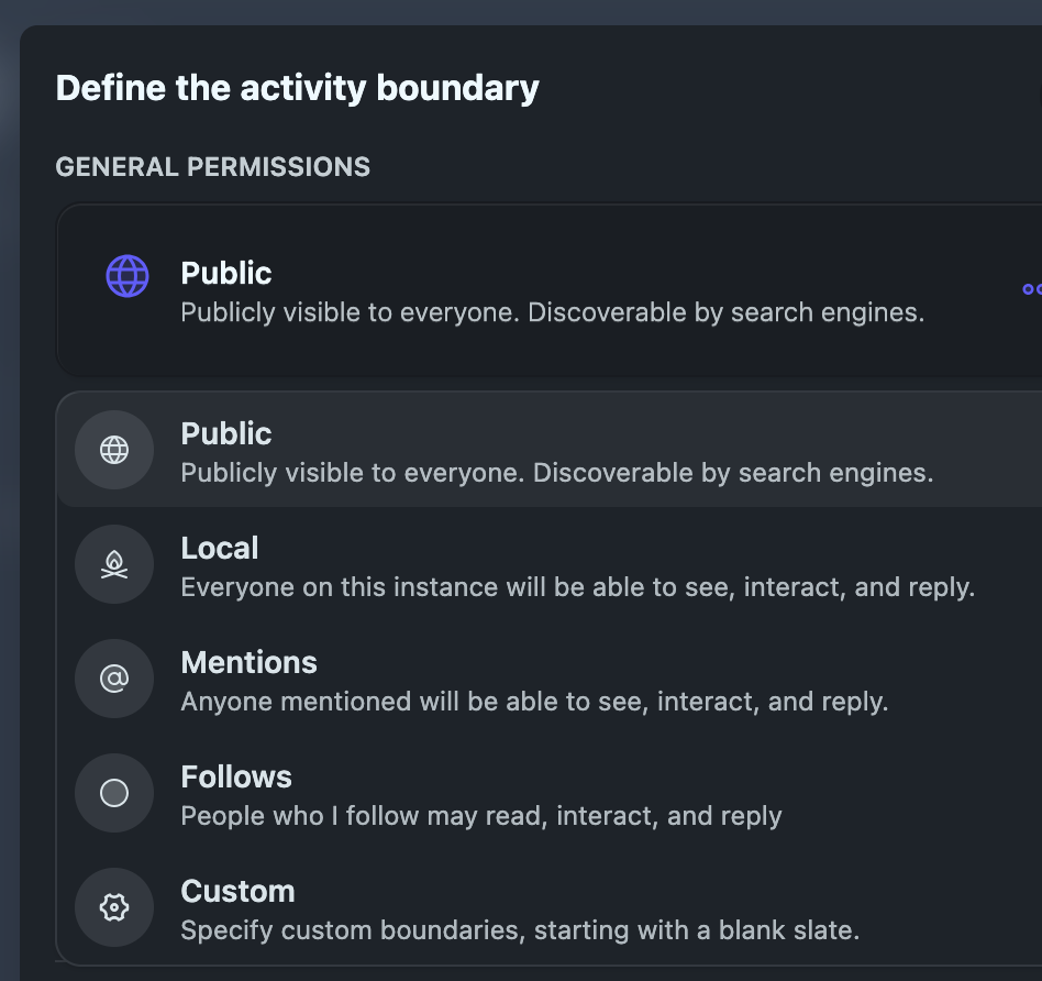 Boundary select preset